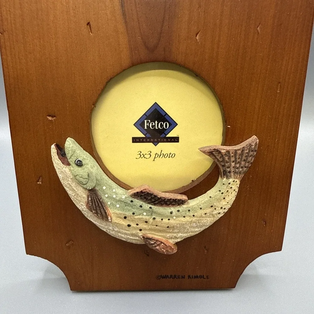 Cabin Decor Trout Warren Kimble 3D Wooden Fishing Picture Frame Fisherman Gift